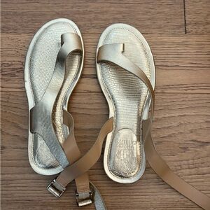 Vince Camuto Metallic Gold and Tan Sandals